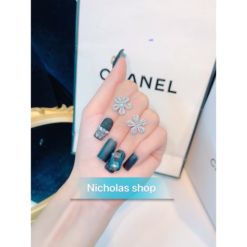 Bông tai Hoa mai đính đá bagguet mạ bạch kim