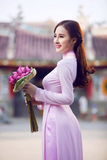 Vải áo dài trơn lụa hồng nhung Thái Tuấn
