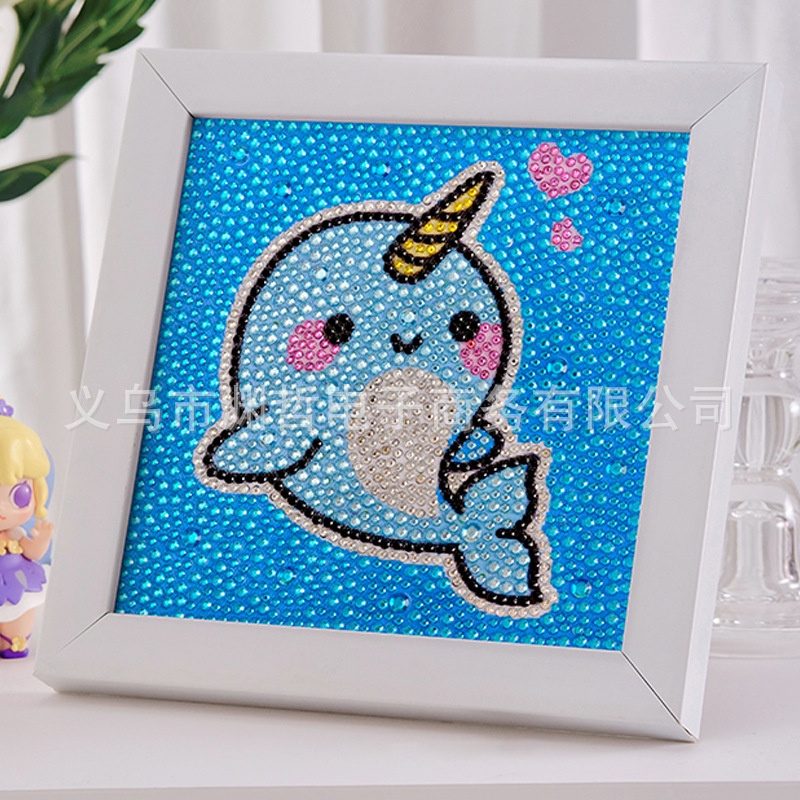Bộ Tranh Đính Đá 5D DIY Hình Độc Đáo mẫu dành cho các bé - Khung tranh để bàn 15*15cm, 15*20cm đã về