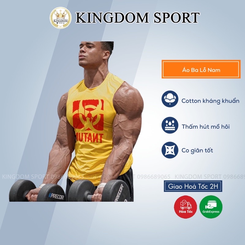 Áo Ba Lỗ Nam Tập Gym Mutant KINGDOM SPORT Nhập Khẩu – Tanktop Thể Thao Chất Cotton Co Dãn, Mềm Mịn, Mát Mẻ