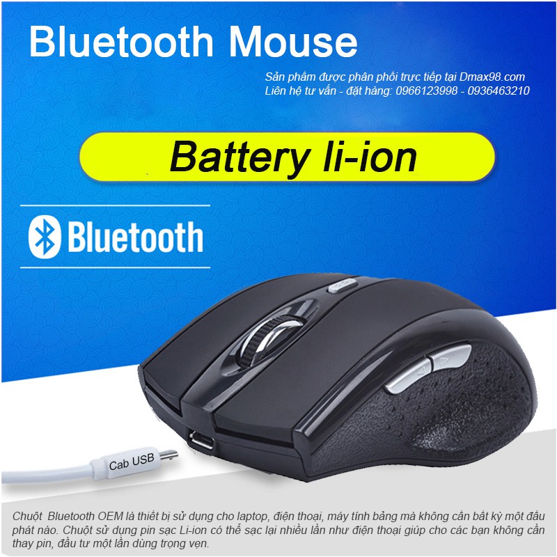 Chuột Bluetooth không dây sử dụng Pin sạc Li-ion