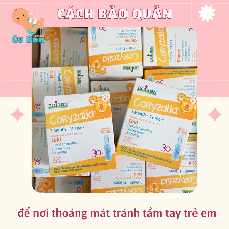 Muối uống Coryzalia Boiron hộp 30 tép cho bé từ 1 tháng trở lên