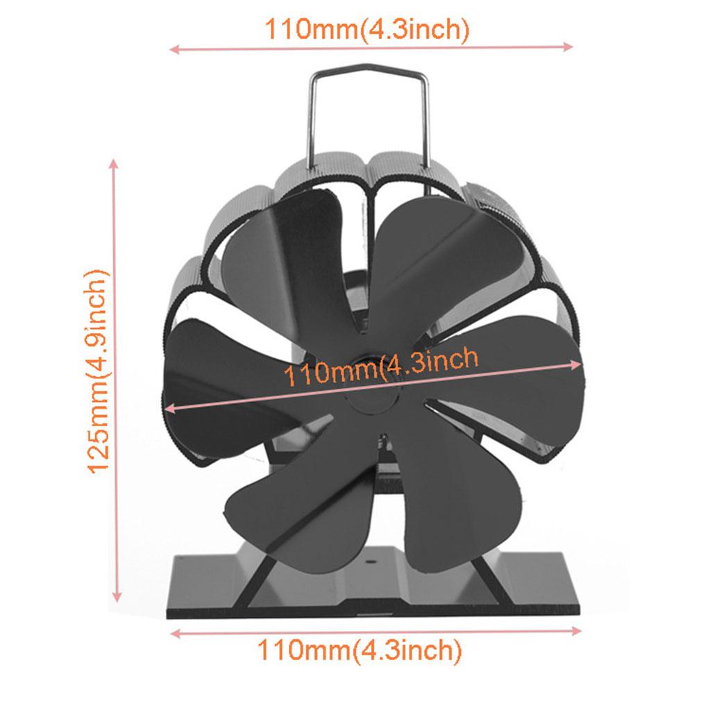 Quạt Lò Sưởi Mini 6 Cánh Màu Đen Tiện Dụng Cho Gia Đình