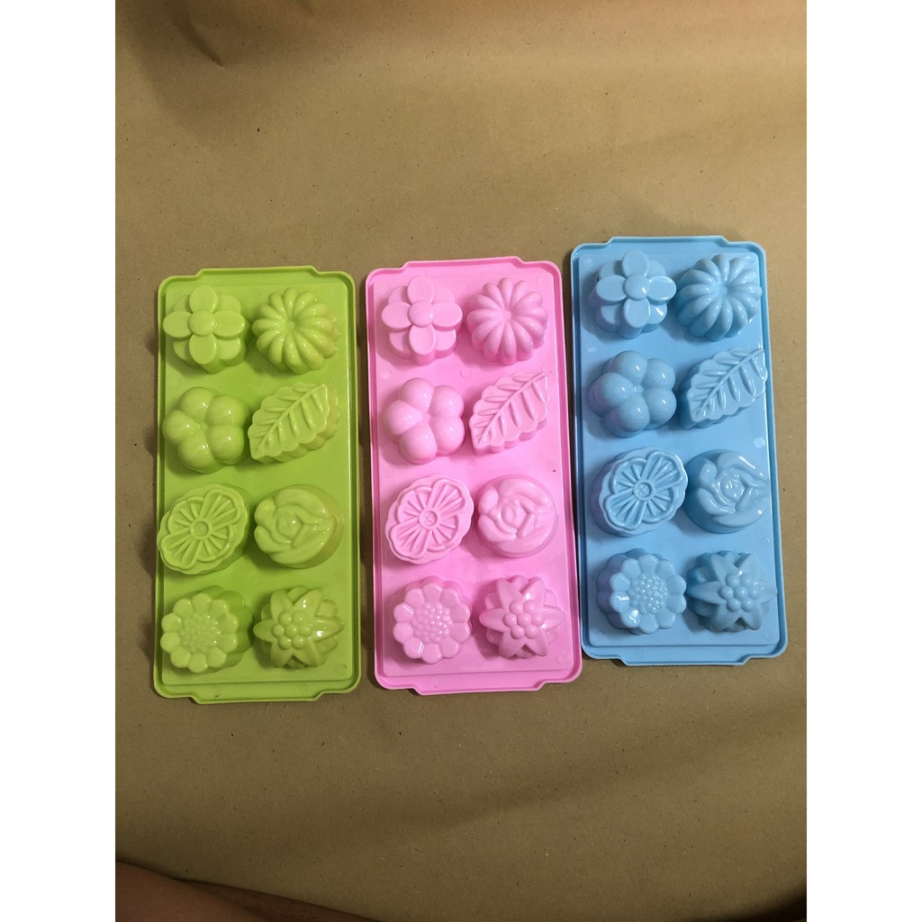 Khay Làm Đá Thạch Rau Câu 8 Ô Kiểu Dáng Hoa Lá Đẹp Mắt