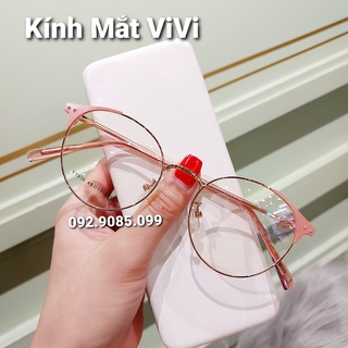 Gọng kính cận nữ cao cấp dáng tròn V1936 - Kính thời trang 0 độ hàn quốc, Nhân cắt cận viễn loạn Kính mắt ViVi