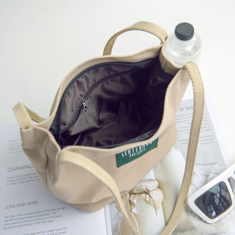 Túi xô IELGY vải canvas phong cách Hàn Quốc đơn giản dành cho nữ