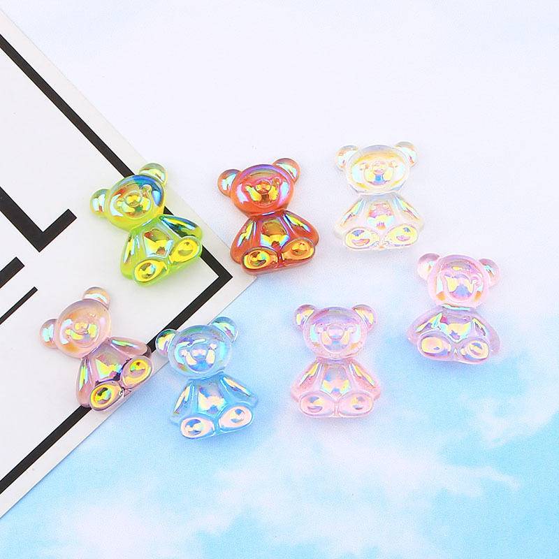 Phụ Kiện Mặt Charm Hình Gấu Hoạt Hình Trong Suốt Nhiều Màu Trang Trí Giày/Giày DIY