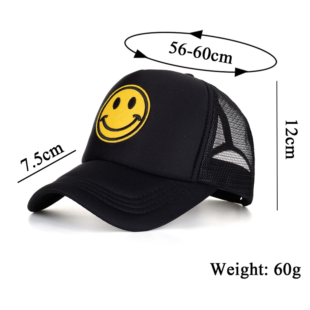 Mũ Lưỡi Trai Unisex Hình Mặt Cười