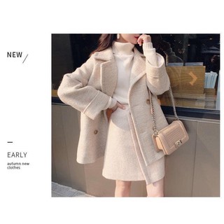 Set áo khoác chân váy dạ