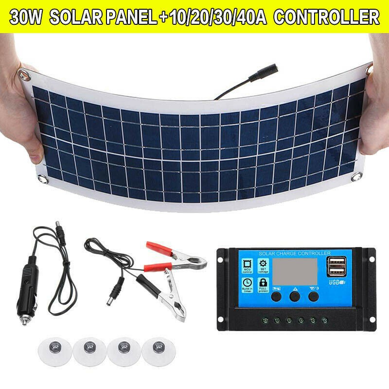 Flexible 12V 30W Dual USB Solar Panel+ 40A Solar Charger Controller | BigBuy360 - bigbuy360.vn