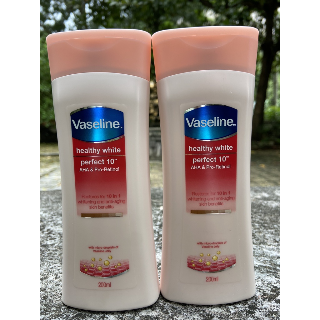 Sữa Dưỡng Thể Trắng Da Vaseline healthy white perfect 10TM 200ml có quà tặng