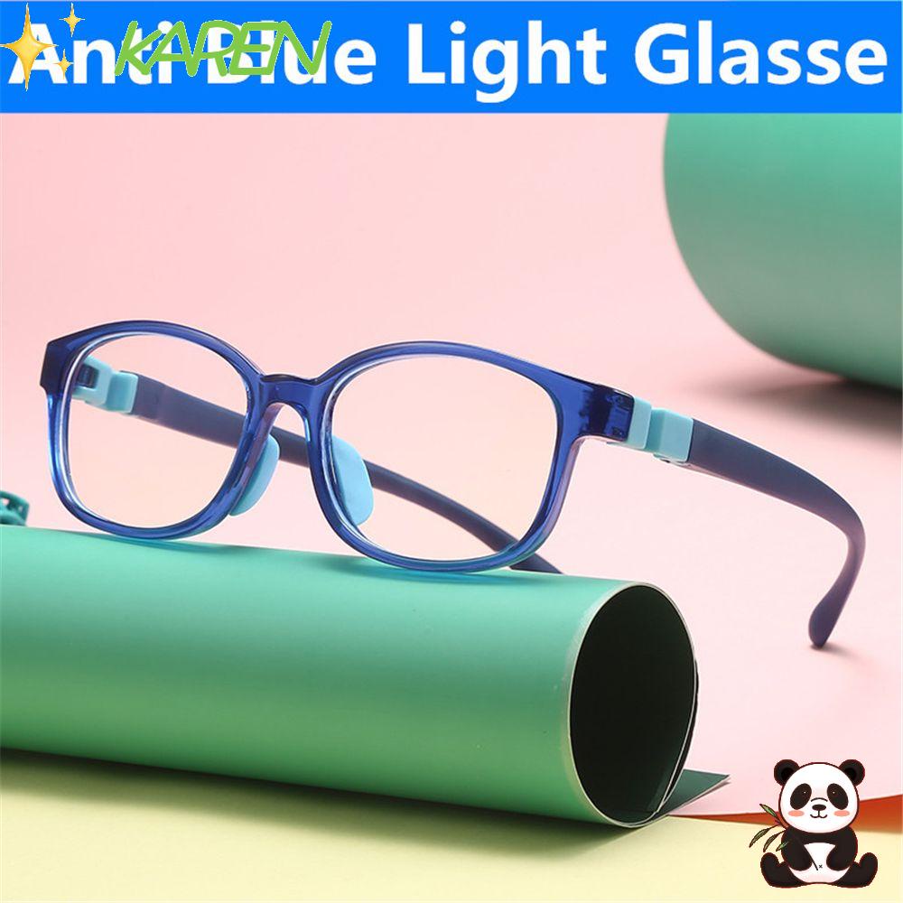KAREN Ultralight Anti-blue Light Glasses Anti-blue Rays Kids Eyeglasses Soft Frame Goggle Vision Care Blocking Reflective Boys Girls Fashion Radiation Protection Silicone TR Eyewear/Multicolor