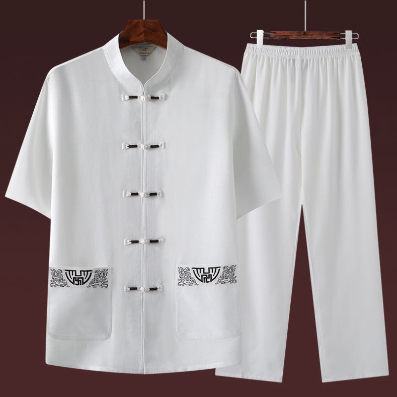 Bộ Đũi Nam Cộc Tay Cổ Tàu, Chất Đũi Thái, Form Chuẩn Mặc Mát Lạnh | BigBuy360 - bigbuy360.vn