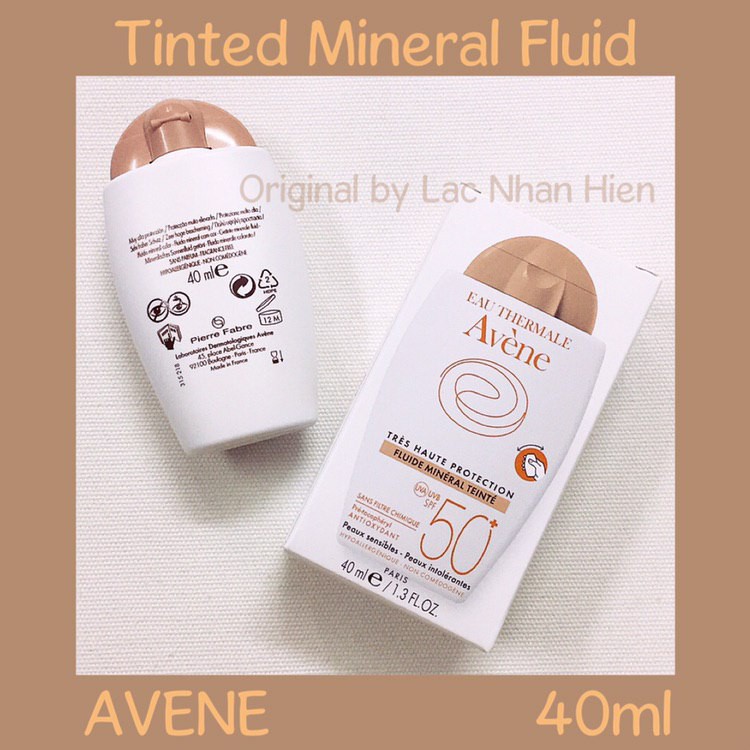 KEM CHỐNG NẮNG VẬT LÝ AVENE CHO DA RẤT NHẠY CẢM ❤ AVENE TINTED MINERAL FLUID SPF50+ (Bản có màu)