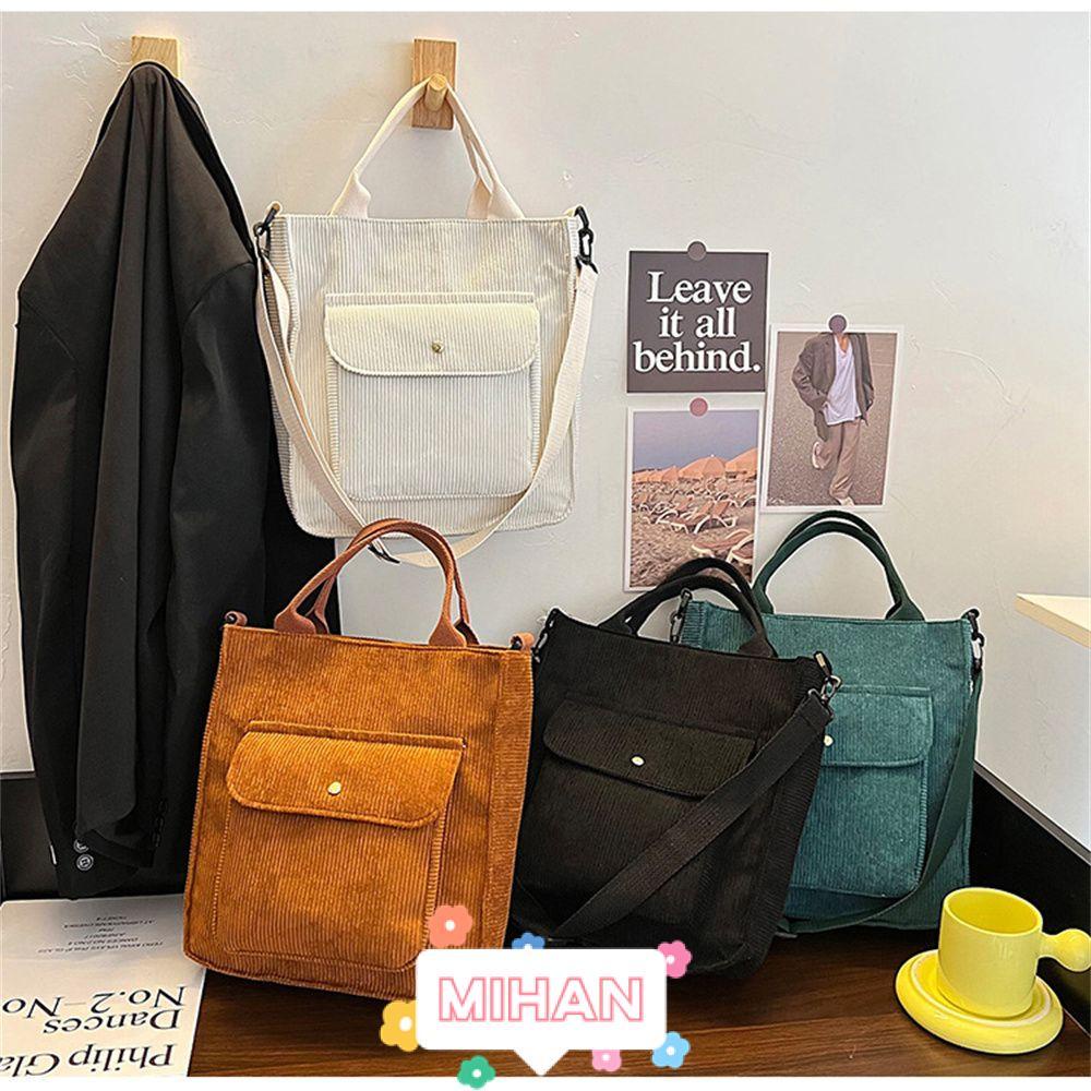 Túi xách tay bằng vải nhung cỡ lớn dành cho học sinh