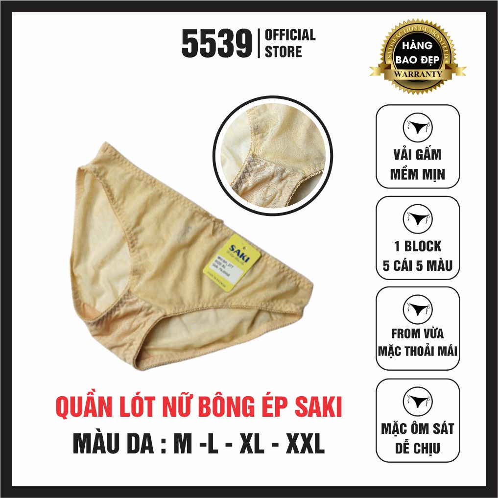 Quần lót nữ thun lạnh bông ép Saki có bigsize chất liệu vải gấm bền đẹp mặc thoải mái block 5 cái - Shop 5539