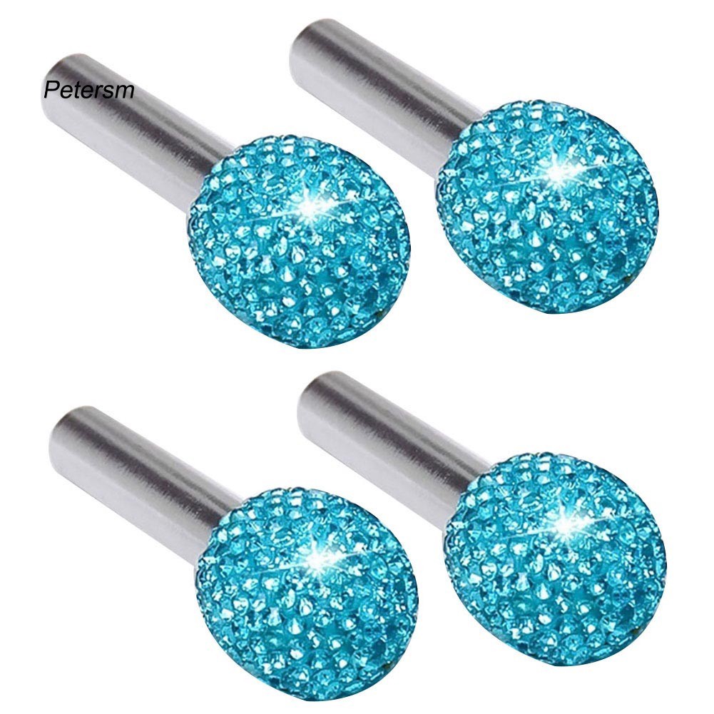 Set 4 núm kéo khóa cửa xe hơi đính đá lấp lánh trang trí nội thất xe