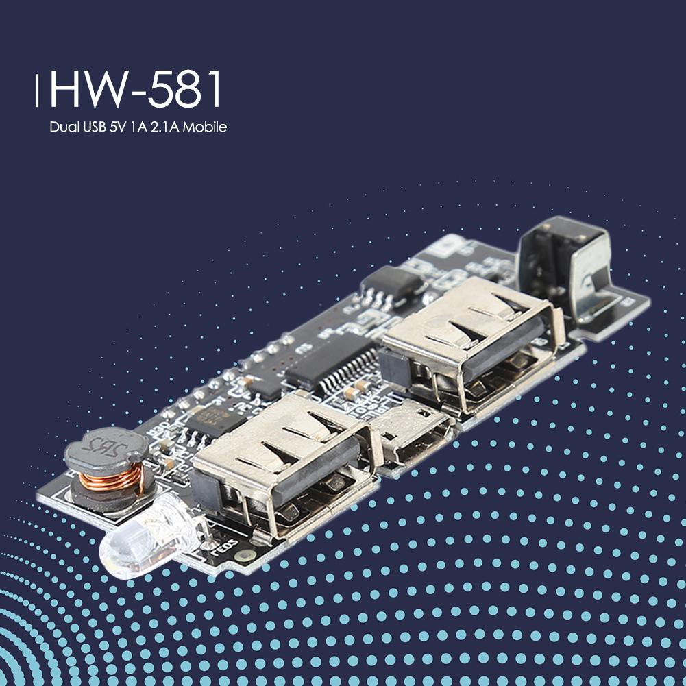 Mô Đun Sạc Pin 18650 Usb Kép 1.13 Dual Usb 5v 1a 2.1a