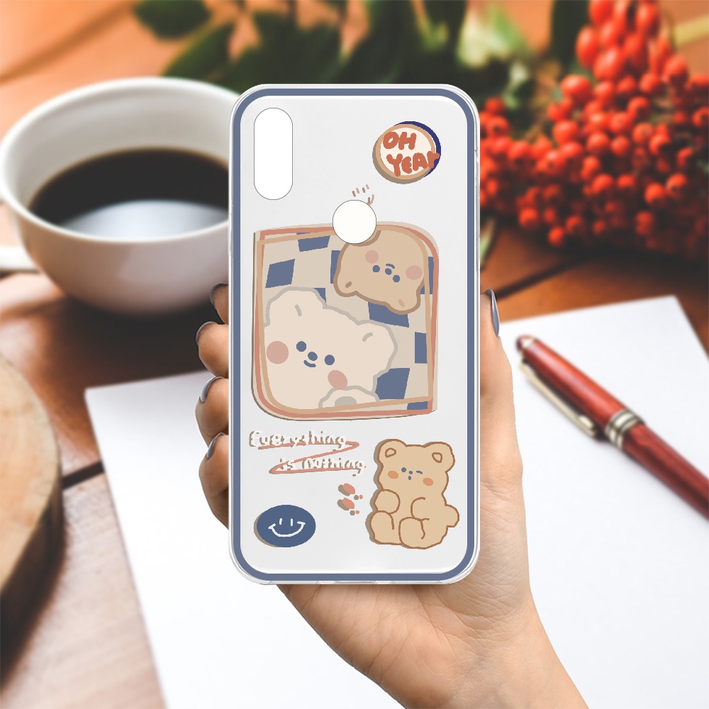 Ốp lưng Vina Case Vsmart Joy 3/Joy 4/Bee 3/...dẻo trong in hình Gấu Everything