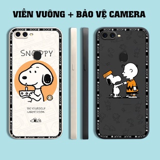 Ốp lưng Oppo A7 / A5s / A12 / A12s in hình chú chó dễ thương cạnh viền vuông có bảo vệ camera