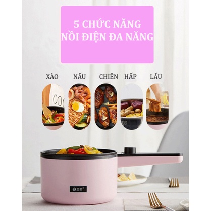 NỒI NẤU MÌ MINI CÓ TAY CẦM THẾ HỆ MỚI - CA ĐIỆN ĐA NĂNG VỚI THIẾT KẾ CHỐNG DÍNH CAO CẤP, DUNG TÍCH 1L2 PHÙ HỢP 1-2 NGƯỜI