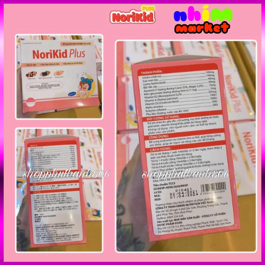 Siro Ăn Ngon Norikid Plus hỗ trợ biếng ăn, cải thiện táo bón tăng cường đề kháng cho trẻ nhỏ