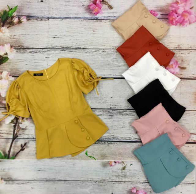 Áo thiết kế tay nơ chất