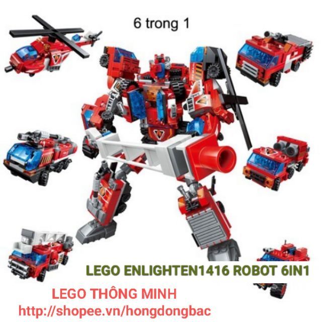 Đồ chơi xếp hình phát triển trí tuệ kiểu Lego QMAN 1416 6 trong 1