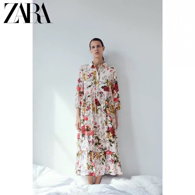 Đầm Zara chemise hoa xinh đẹp