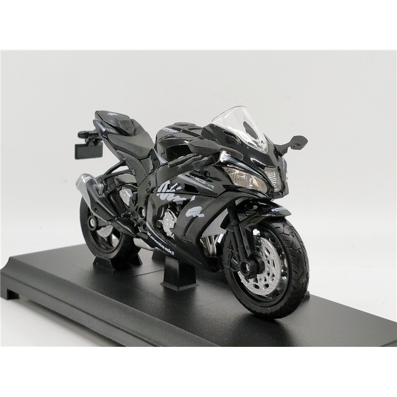 XE MÔ HÌNH - MOTO Siêu xe Kawasaki Ninja ZX10-RR - WELLY tỷ lệ 1:18