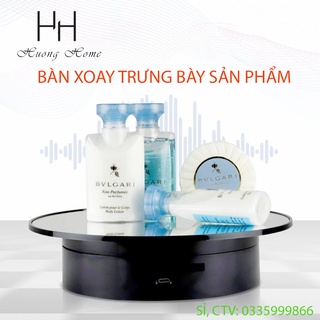 ĐẾ XOAY TỰ ĐỘNG 360 ĐỘ ĐƯỜNG KÍNH 20CM HỖ TRỢ CHỤP ẢNH, QUAY VIDEO SẢN PHẨM - BÀN XOAY TRƯNG BÀY SẢN PHẨM SẠC USB