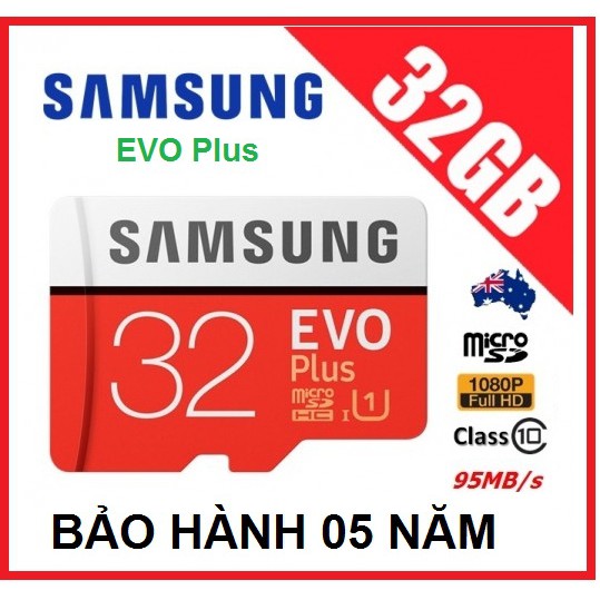 [Mã ELCACOIN08 hoàn đến 100k xu]Thẻ nhớ Samsung Plus 32GB Class10 95mb/s model 2018