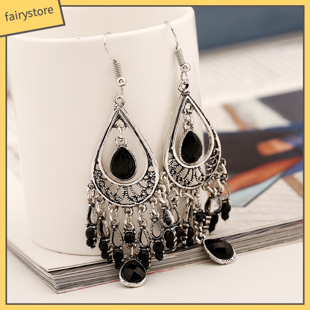 Khuyên Tai Đính Đá Nhân Tạo Phong Cách Boho Thời Trang Cho Nữ