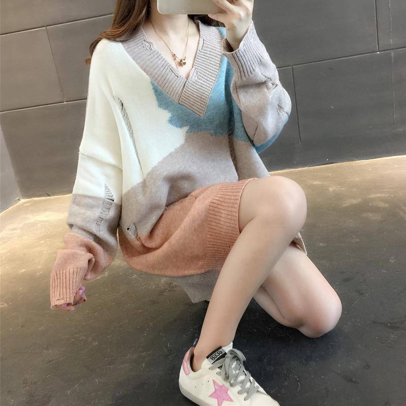 Áo Sweater Dáng Rộng Thiết Kế Mới Thời Trang Mùa Thu Theo Phong Cách Hàn Quốc