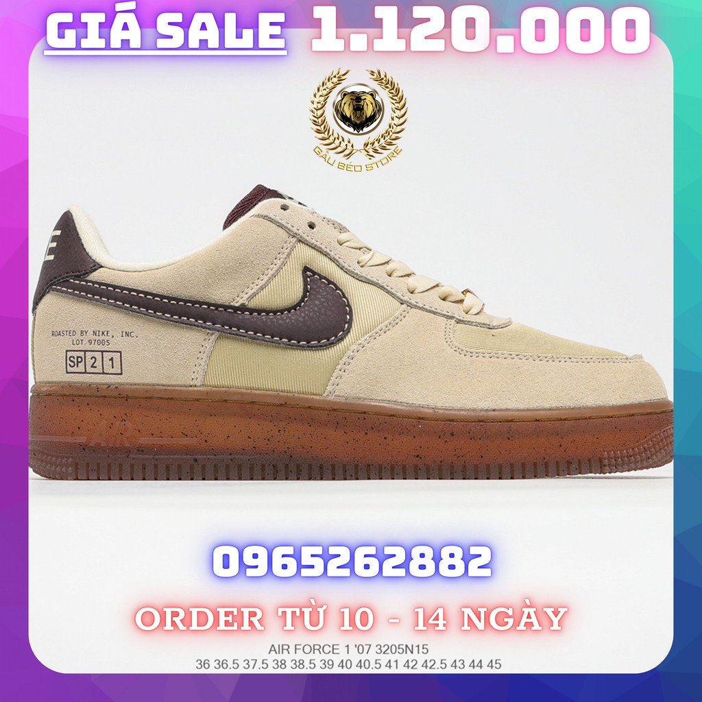 Order 1-2 Tuần + Freeship Giày Outlet Store Sneaker _Nike Air Force 1 '07 LV8 “BEACH/MAHOGANY-GRAIN” MSP: 3205N151