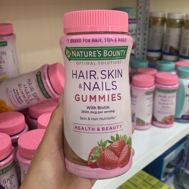 Kẹo gum biotin dâu nature's Bounty 80v | BigBuy360 - bigbuy360.vn