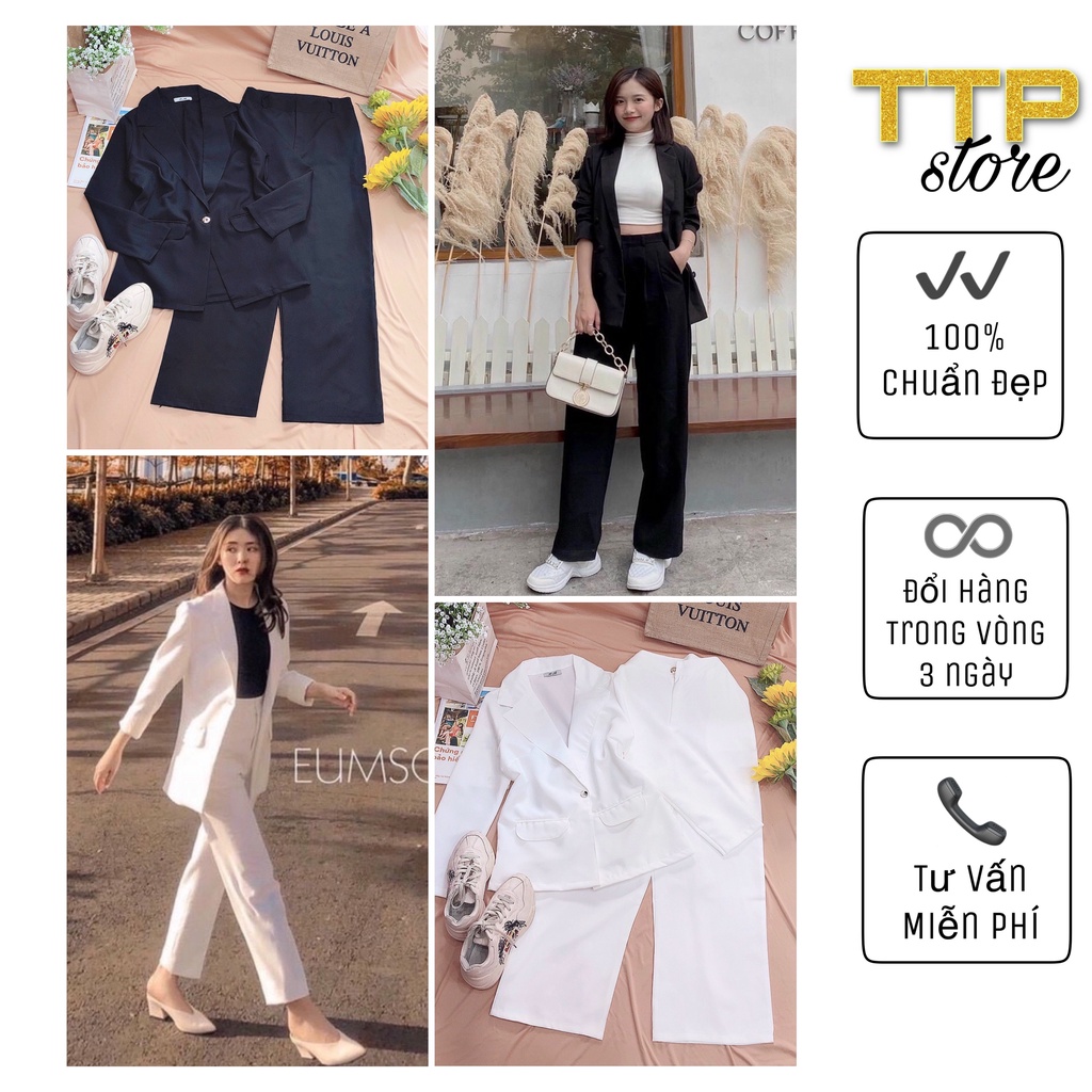 SET VEST TRẮNG ĐEN CHUẨN FORM ÁO VEST TAY DÀI QUẦN DÀI CÔNG SỞ - SET VEST THIẾT KẾ QUẢNG CHÂU TTP STORE - HÀ