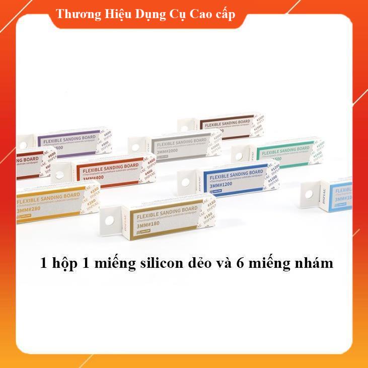 Giấy nhám dán dspiae silicon linh hoạt dòng FS (1 hộp 1 miếng silicon và 6 nhám dán)