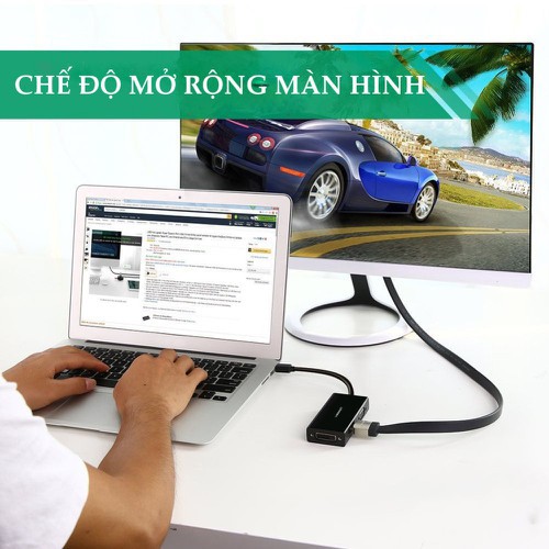 Cáp Mini Displayport (Thunderbolt) to VGA + HDMI + DVI UGREEN 20418 (Màu Đen) - Hàng Chính Hãng