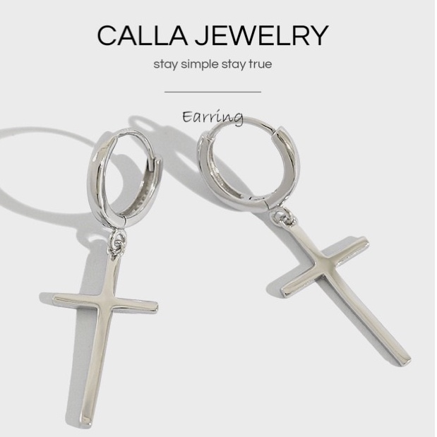 Khuyên tai bạc Crucifix - CALLA JEWELRY | E032