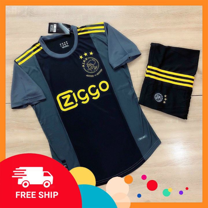 Bộ Áo Đấu  FREESHIP  Quần Áo Bóng Đá AJAX Vàng Xám sân khách 2020 vải thun thái hàng cao cấp