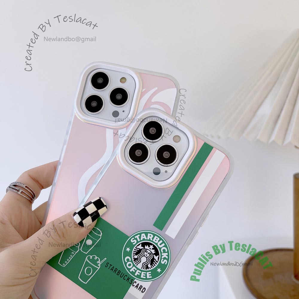 Ốp Điện Thoại Màu Tím Nhám Họa Tiết starbucks Cho iphone 14 14Pro 13 12 11 XR Pro max 12Pro 12mini 13Mini 11Pro