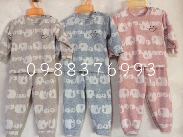 Bộ nỉ cotton hãng WooYi cho bé 0-18m (sỉ, lẻ)