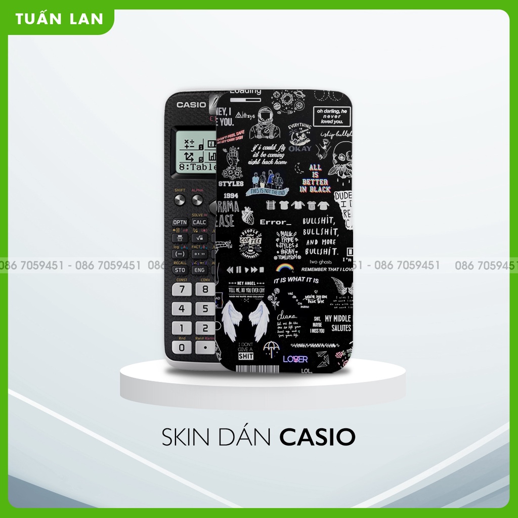 Miếng dán máy tính CASIO In Hình Độc LạBộ 8 Decal dán máy tính cầm tay in theo mẫu yêu cầu tadb8