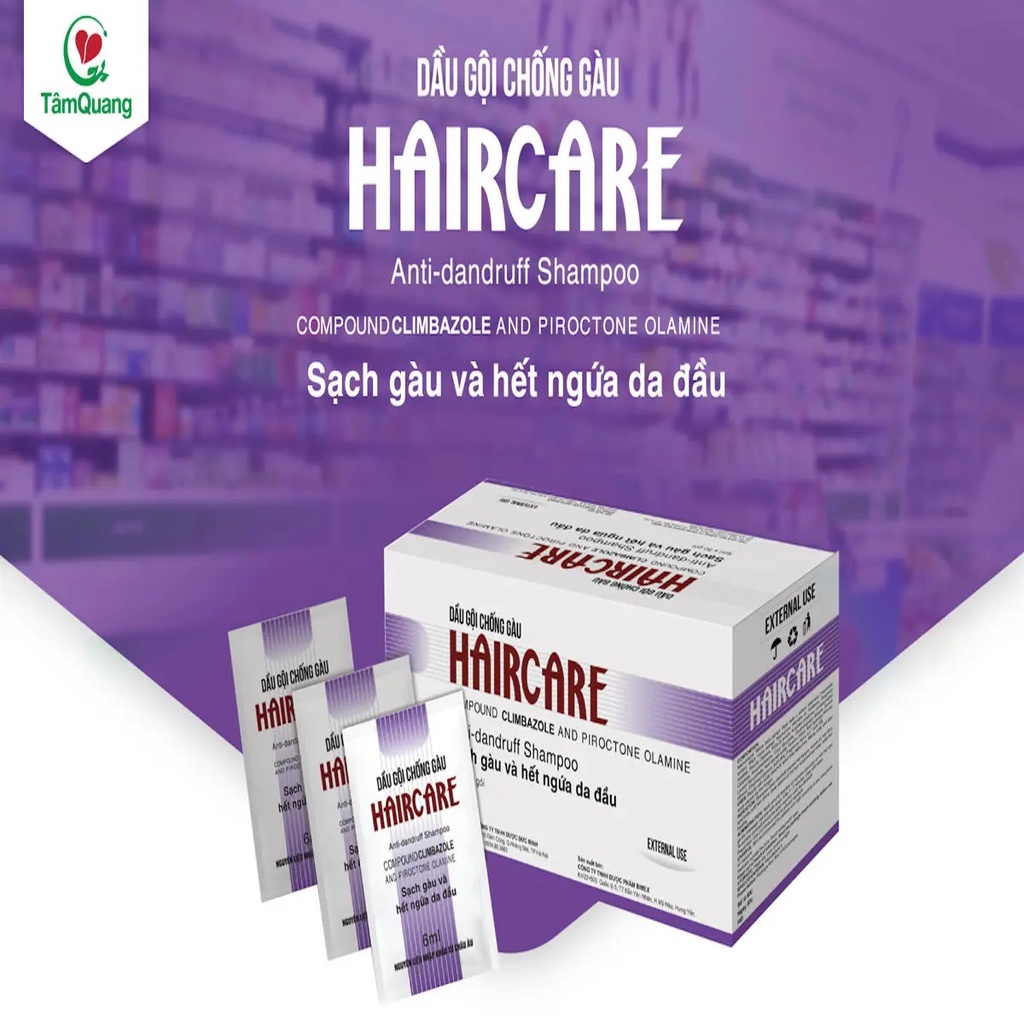 Dầu Gội Ngăn Ngừa Gàu Haircare Dạng Gói – Hộp 50 Gói x 6ml