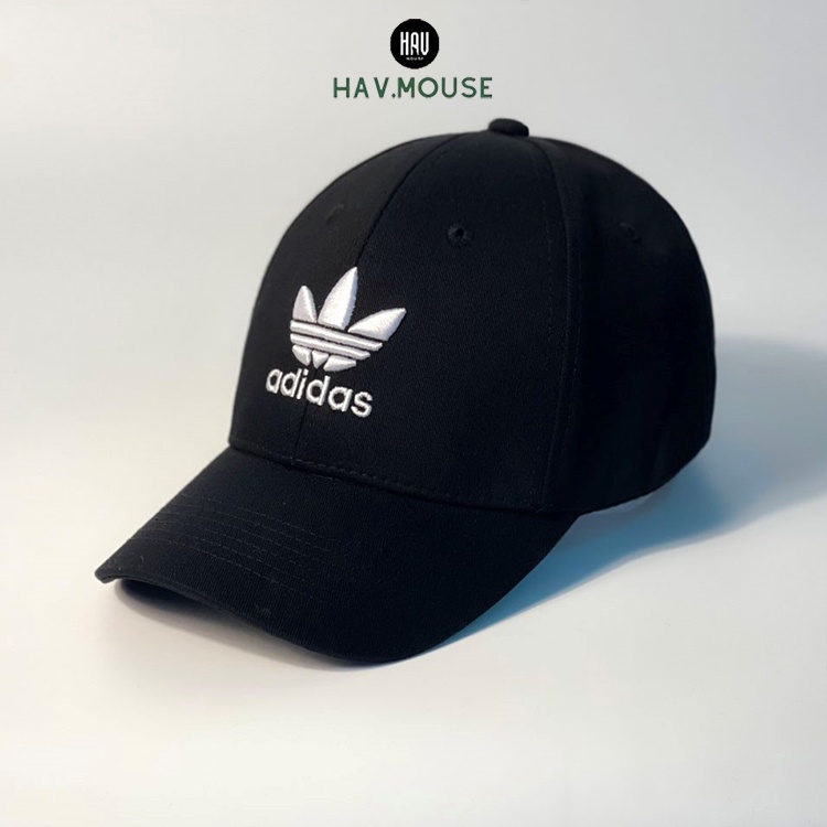 Nón kết lưỡi trai Mũ Adidas đen logo thêu trắng dành cho nam nữ Free size - Full hộp