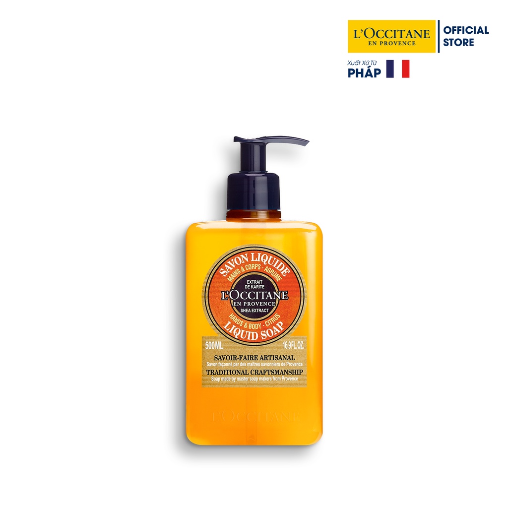 Gel Tắm &amp; Rửa Tay Bơ Đậu Mỡ Hương Cam Chanh 500ml L'Occitane