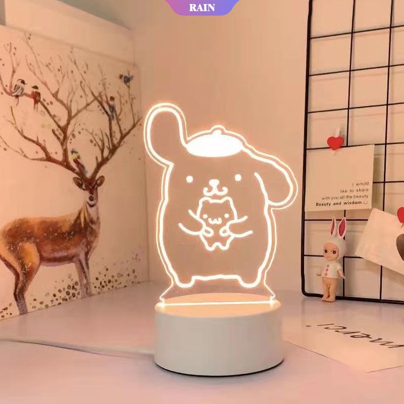 Đèn Ngủ LED 3D Hình Sanrio Cinnamoroll Melody Kuromi Làm Quà Tặng Sinh Nhật