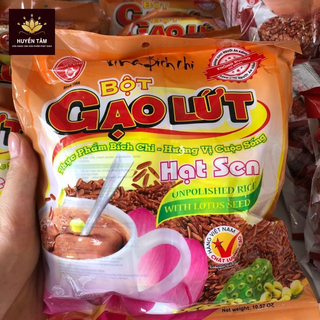 Bột gạo lứt hạt sen Bích Chi 350gr không đường nguyên chất hương vị thơm ngon giàu dinh dưỡng