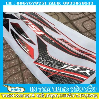 Tem rời ex 150 Yzr 15 chất liệu decal Crom cao cấp